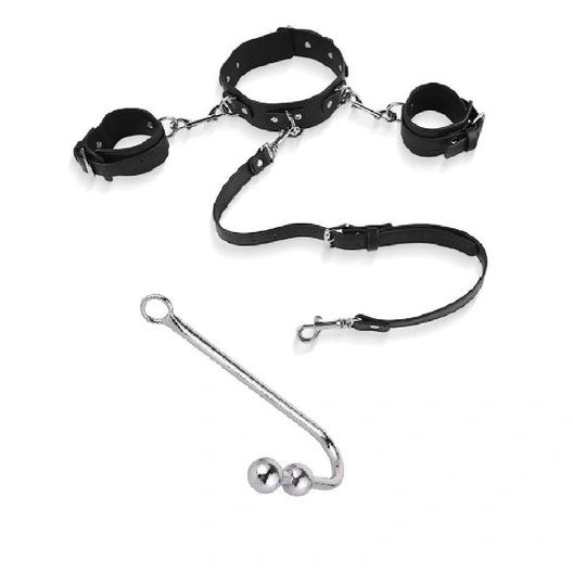 Collar Anal with Elegant Hook Cuffs Beaded 5334 and 0311